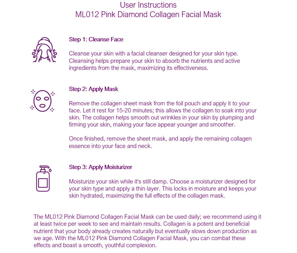 ML012 Prospera Pink Diamond Collagen Facial Mask