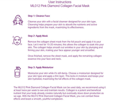 ML012 Prospera Pink Diamond Collagen Facial Mask