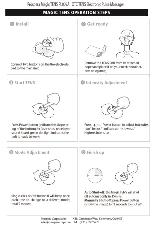 PL009-A Prospera Magic TENS Stress Relieving Massager