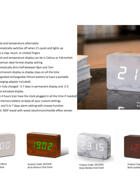 Kutia Brick Click Clock