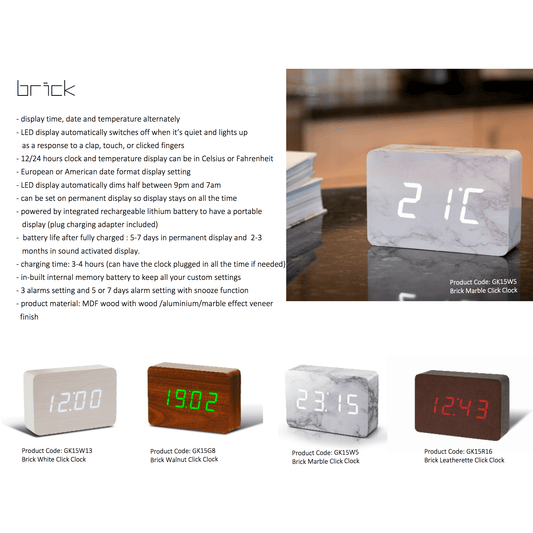 Kutia Brick Click Clock
