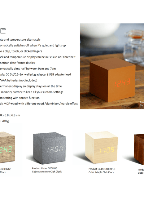 kutia Cube Click Clock