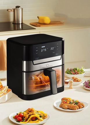 Uber Appliance Air fryer XL Premium Ceramic Coated PTFE PFOA Free - 7QT SS