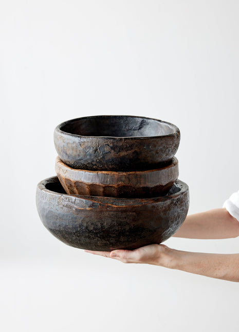Vintage Iroko Wood Bowl