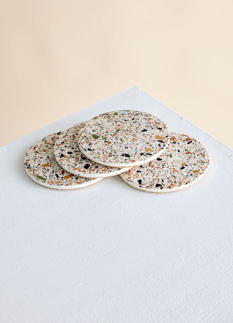 Neutral Terrazzo Coasters - Set of 4