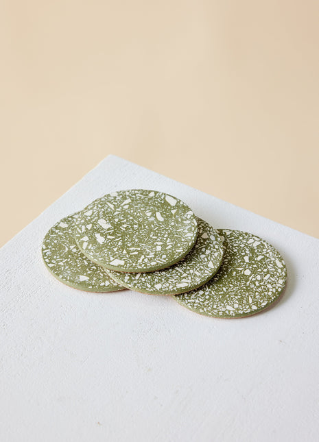 Olive Terrazzo Coasters - Set of 4